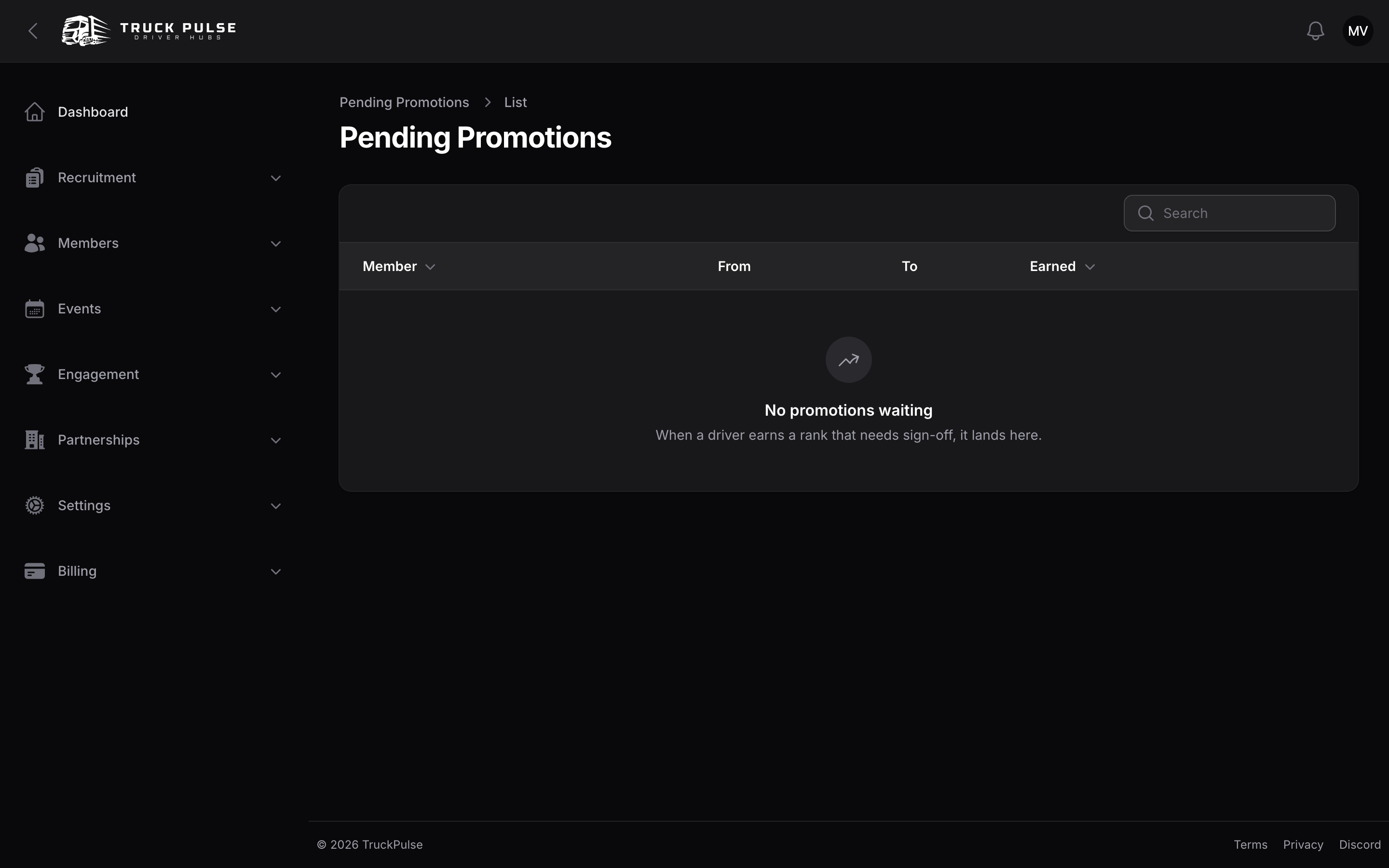 The pending promotions queue
