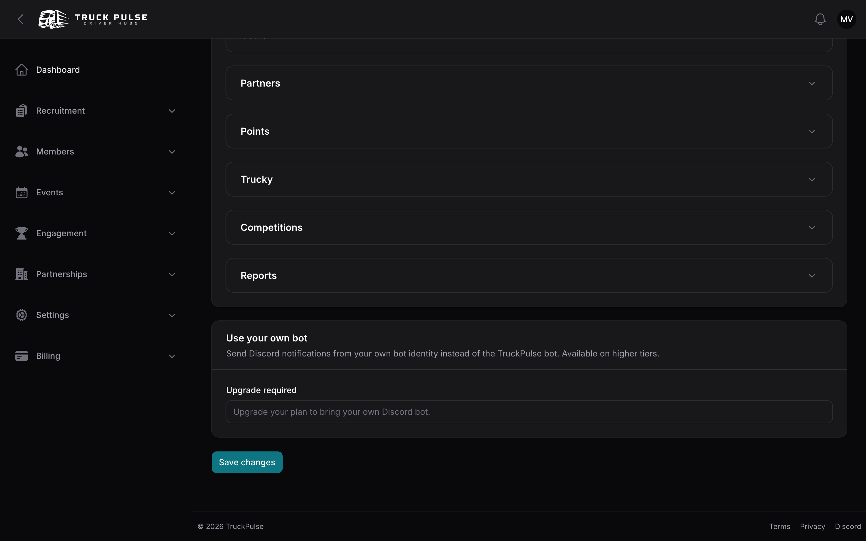 The Use your own bot section with the bot token field